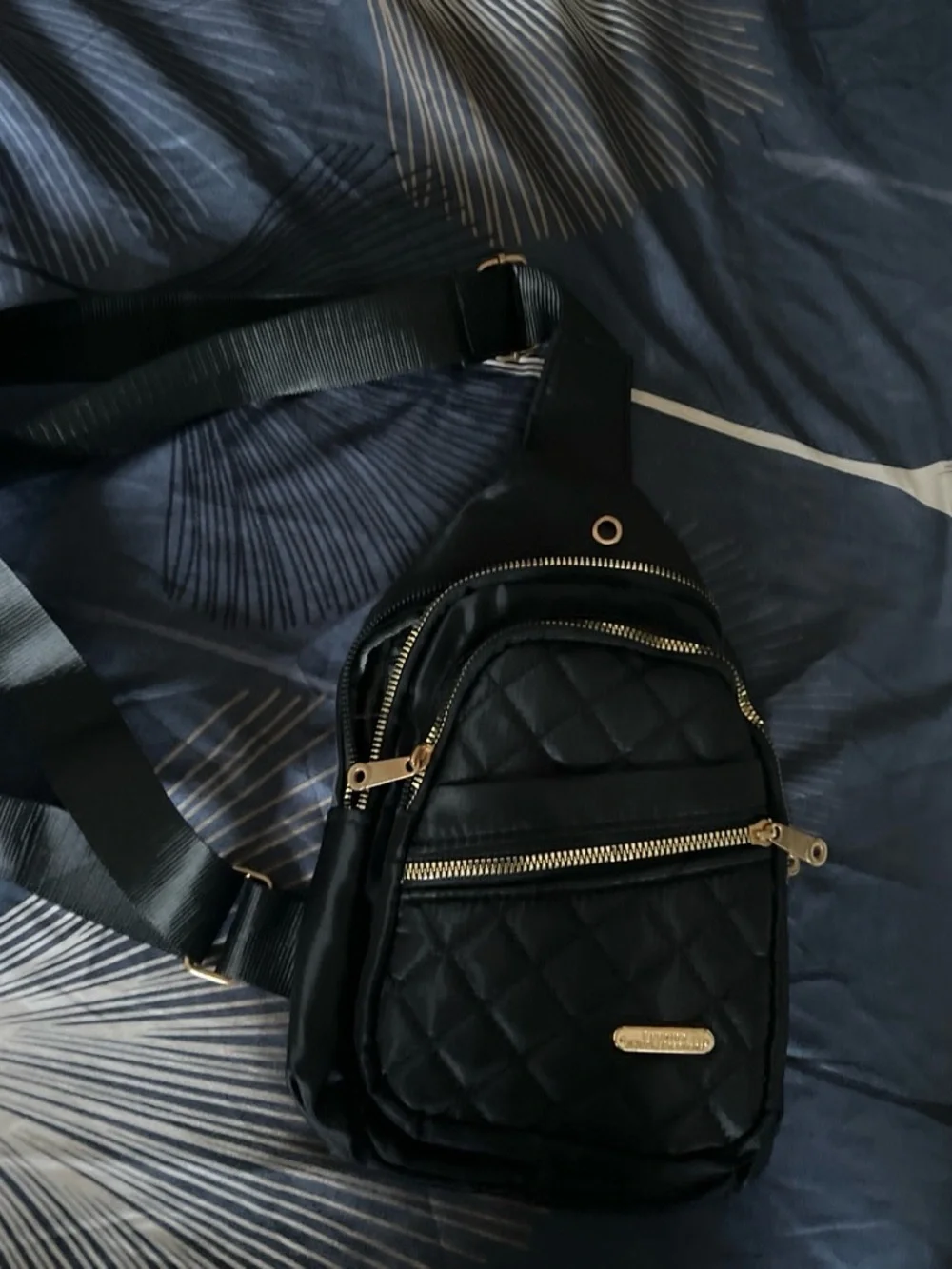 Black Quilted Crossbody Sling Bag - Sleek Everyday Carry
